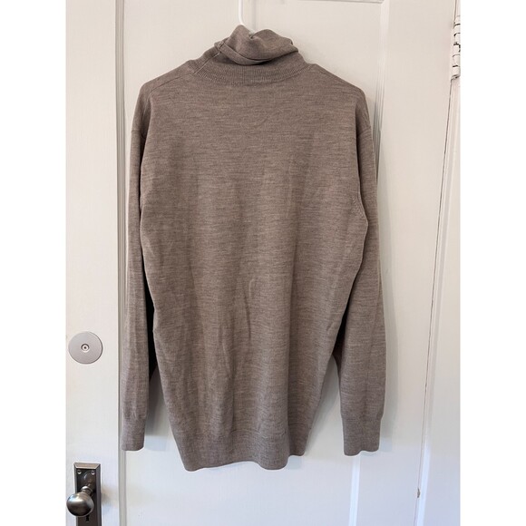 Women's Iro Turtleneck Longsleeve Sweater 100% Wool Beige Tan Size Medium - Picture 7 of 7